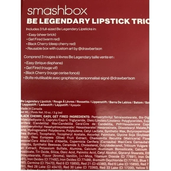 SMASHBOX BE LEGENDARY LIPSTICK TRIO: Easy, Get Fired, Black Cherry NWT - Picture 5 of 8